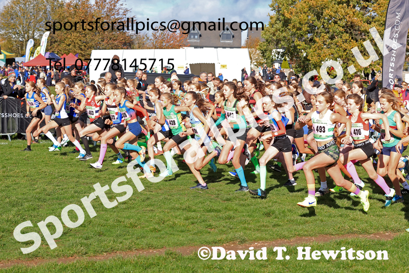 Girls Under-13s 2025 National Cross Country Relays, Berry Hill Park, Mansfield. Photo: David T. Hewitson/Sports for All Pics
